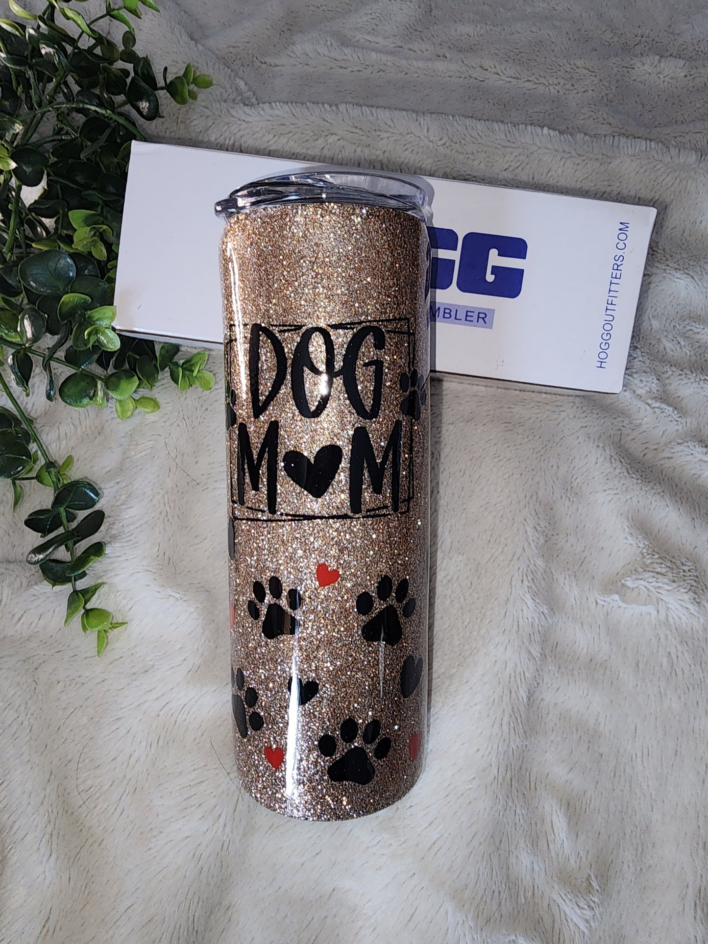 Dog Mom Glitter Tumbler